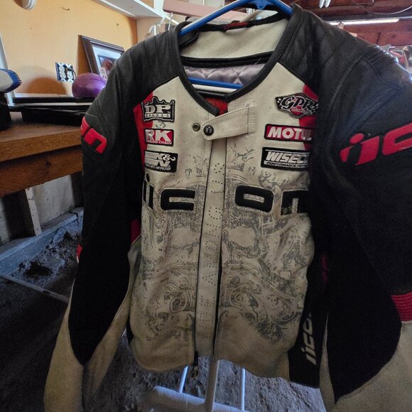 Mens icon moto jackets size large - Picture 1 of 3